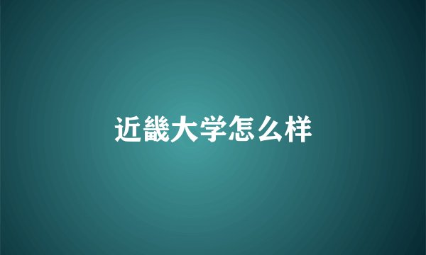 近畿大学怎么样