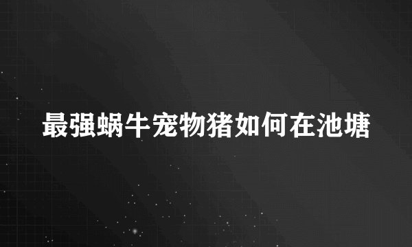 最强蜗牛宠物猪如何在池塘