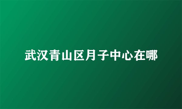 武汉青山区月子中心在哪