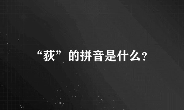 “荻”的拼音是什么？
