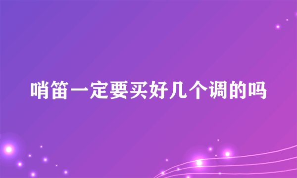 哨笛一定要买好几个调的吗