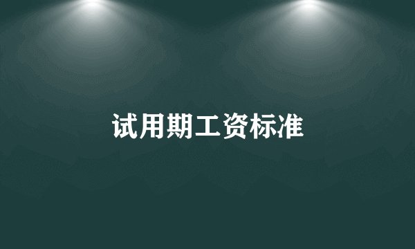 试用期工资标准