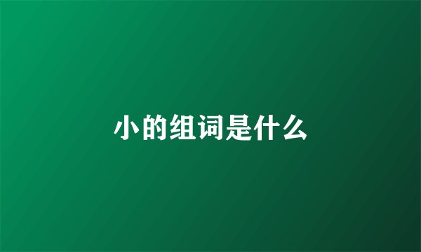 小的组词是什么