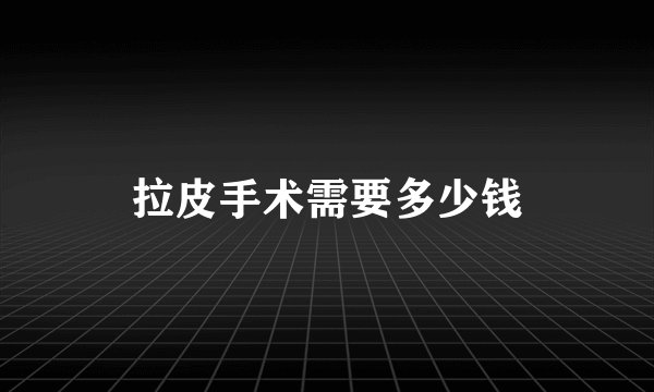 拉皮手术需要多少钱
