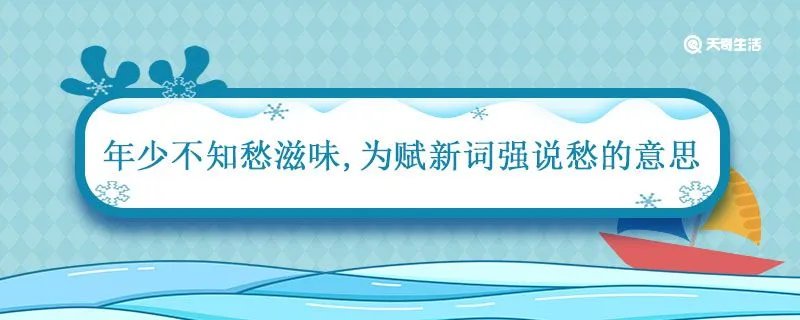 年少不知愁滋味为赋新词强说愁的意思