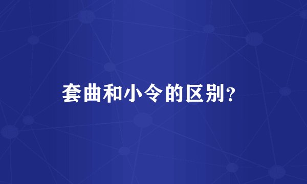 套曲和小令的区别？