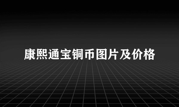 康熙通宝铜币图片及价格