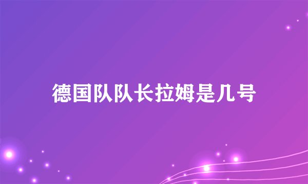 德国队队长拉姆是几号