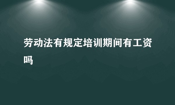 劳动法有规定培训期间有工资吗