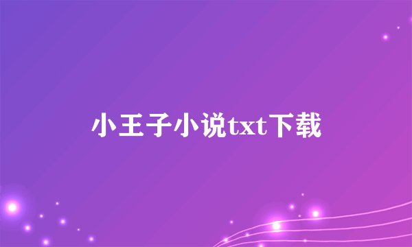 小王子小说txt下载