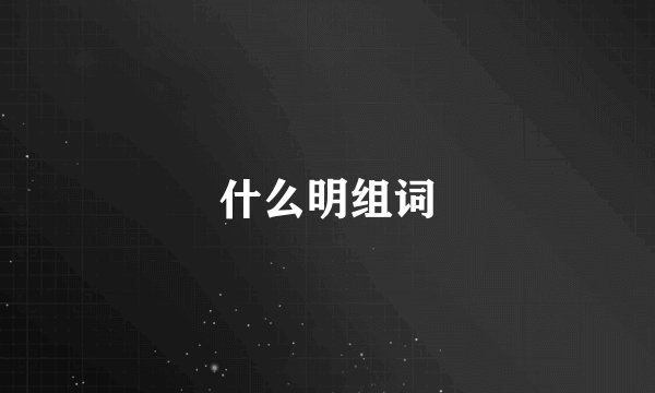 什么明组词