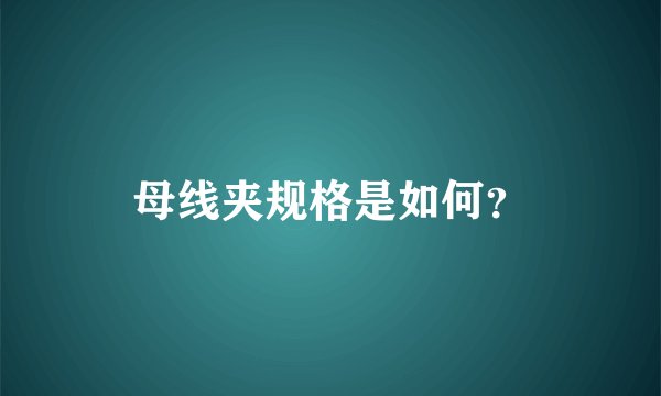 母线夹规格是如何？