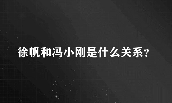 徐帆和冯小刚是什么关系？