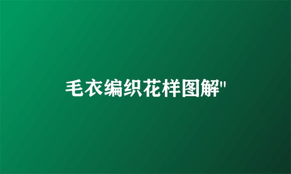 毛衣编织花样图解