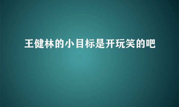 王健林的小目标是开玩笑的吧