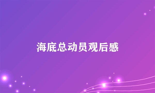 海底总动员观后感