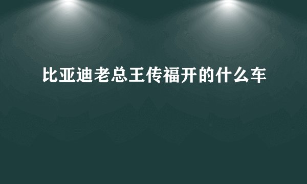 比亚迪老总王传福开的什么车