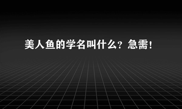 美人鱼的学名叫什么？急需！