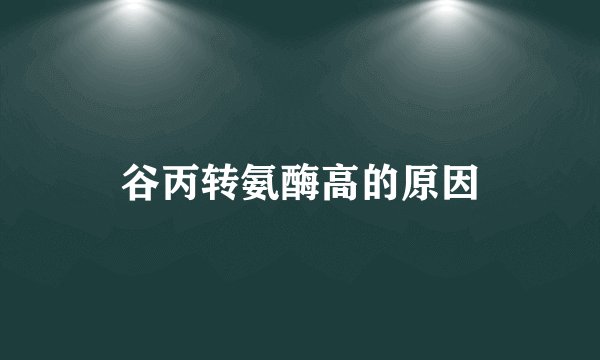 谷丙转氨酶高的原因