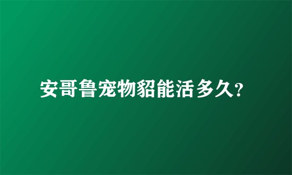 安哥鲁宠物貂能活多久？