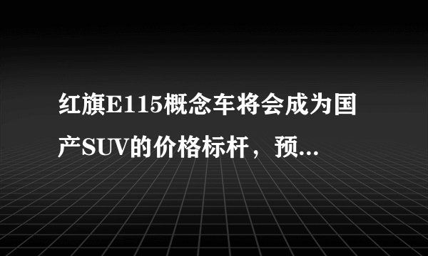 红旗E115概念车将会成为国产SUV的价格标杆，预计是多少呢？