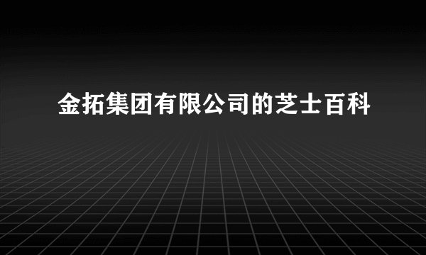 金拓集团有限公司的芝士百科