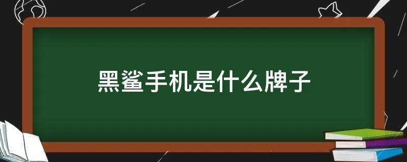 黑鲨手机是什么牌子