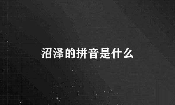 沼泽的拼音是什么