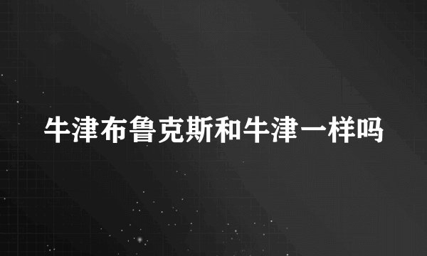 牛津布鲁克斯和牛津一样吗