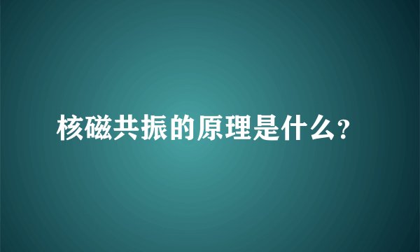核磁共振的原理是什么？