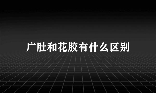 广肚和花胶有什么区别
