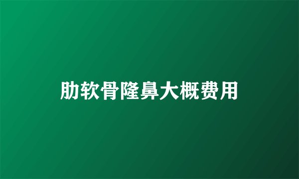 肋软骨隆鼻大概费用