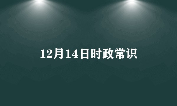 12月14日时政常识
