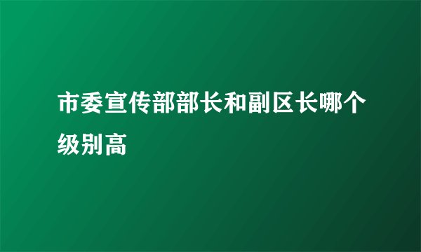 市委宣传部部长和副区长哪个级别高