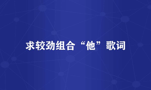 求较劲组合“他”歌词