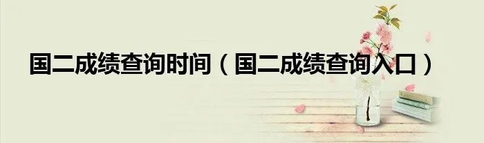 国二成绩查询时间（国二成绩查询入口）