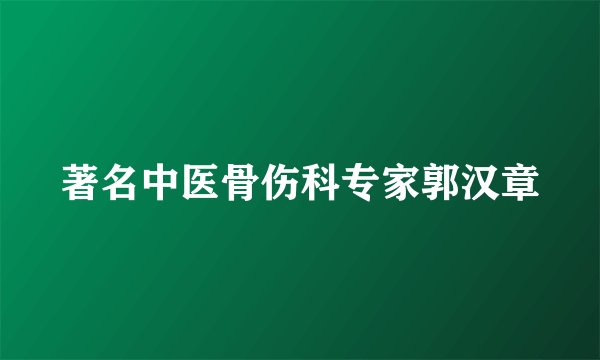 著名中医骨伤科专家郭汉章
