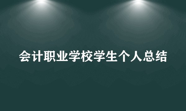 会计职业学校学生个人总结