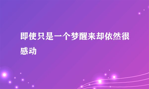 即使只是一个梦醒来却依然很感动
