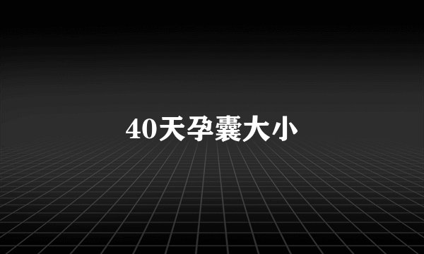 40天孕囊大小