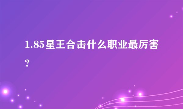 1.85星王合击什么职业最厉害？