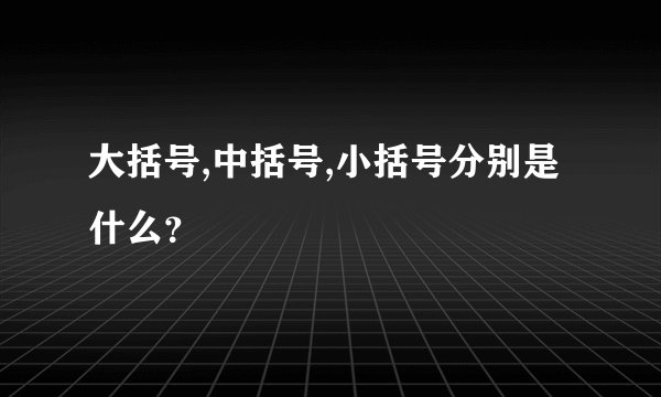 大括号,中括号,小括号分别是什么？