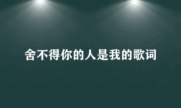 舍不得你的人是我的歌词