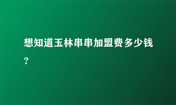 想知道玉林串串加盟费多少钱？