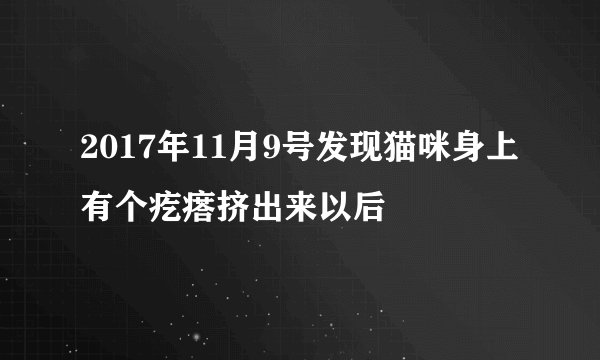 2017年11月9号发现猫咪身上有个疙瘩挤出来以后