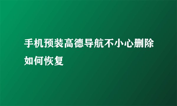 手机预装高德导航不小心删除如何恢复