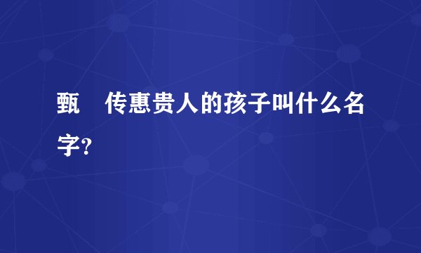 甄嬛传惠贵人的孩子叫什么名字？