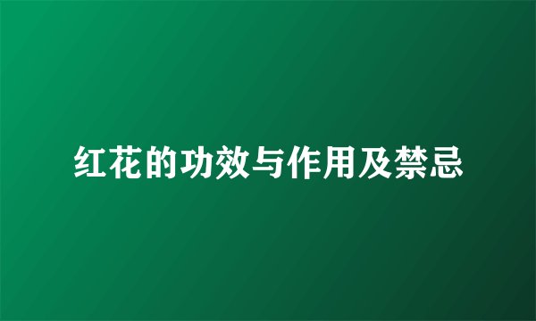红花的功效与作用及禁忌