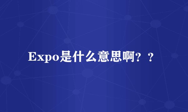 Expo是什么意思啊？？
