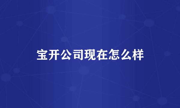 宝开公司现在怎么样